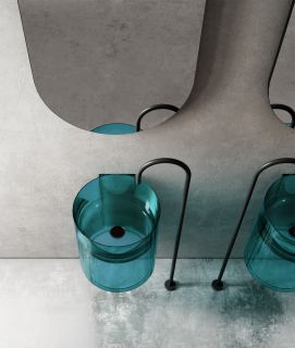 Подвесная раковина ABBER Kristall AT2704Aquamarin 42см бирюзовый